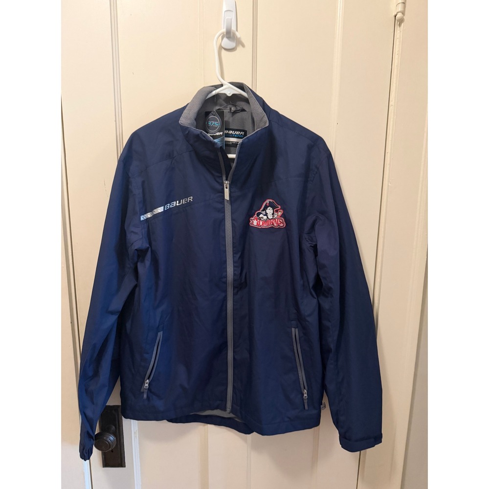 Bauer Team Milwaukee Admirals Hockey Jacket Mens Small Navy Blue Full Zip NWT